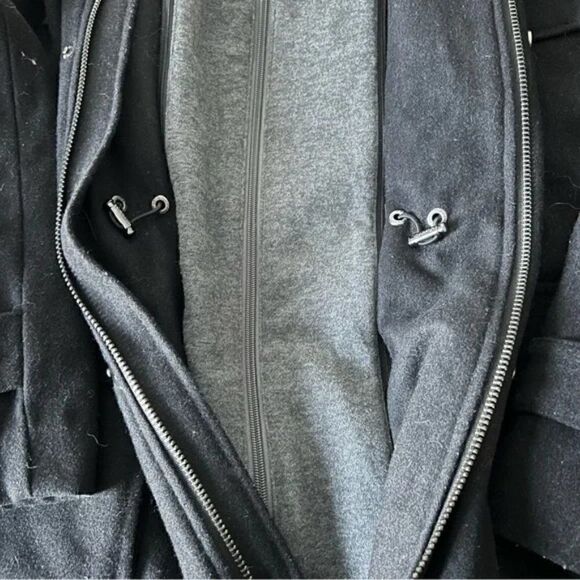 Calvin Klein Men’s Zip/snap Black Pea Coat with Hood size L - Picture 9 of 9